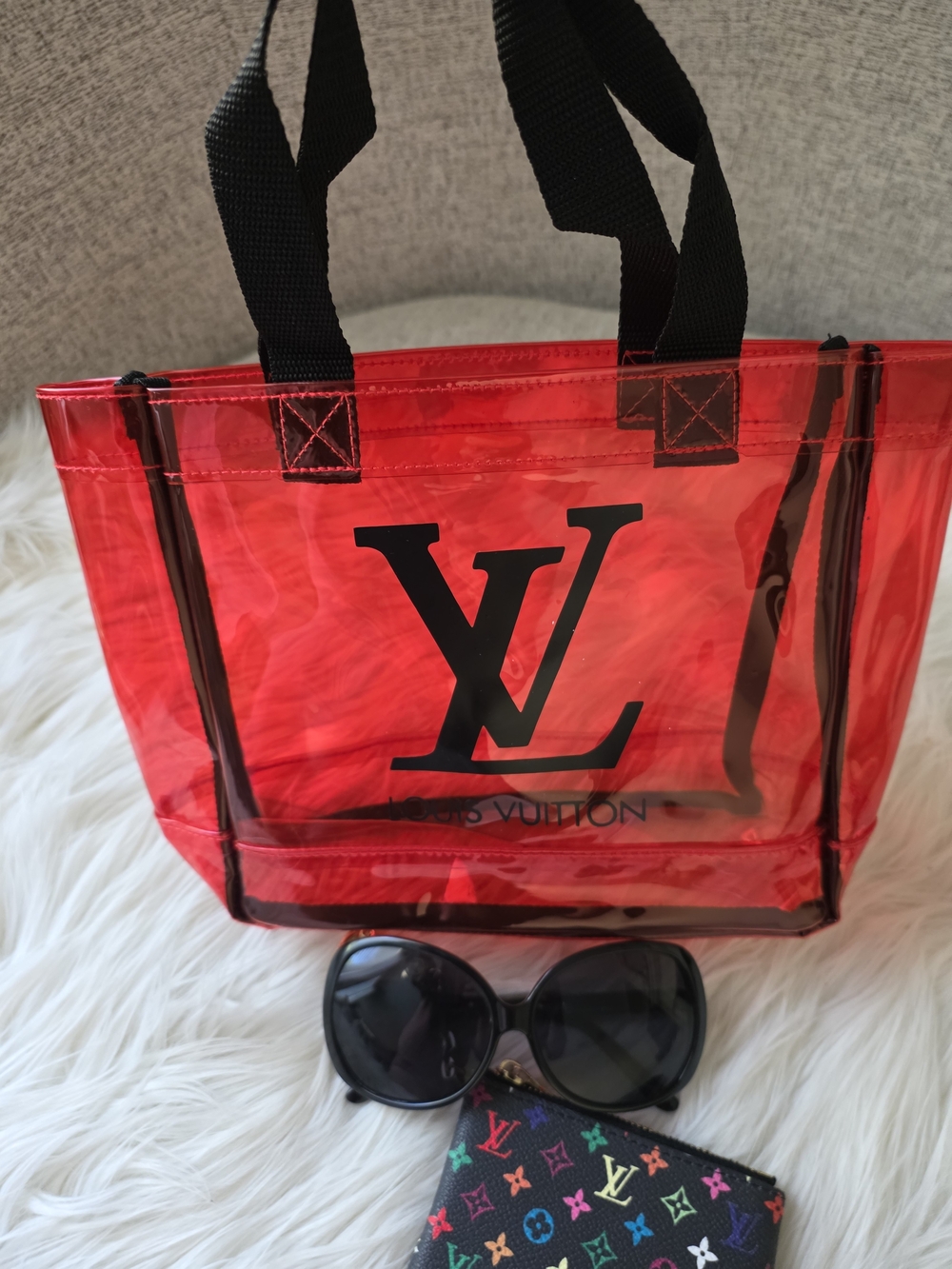 Red Transparent Tote Bag - Picture 3 of 11